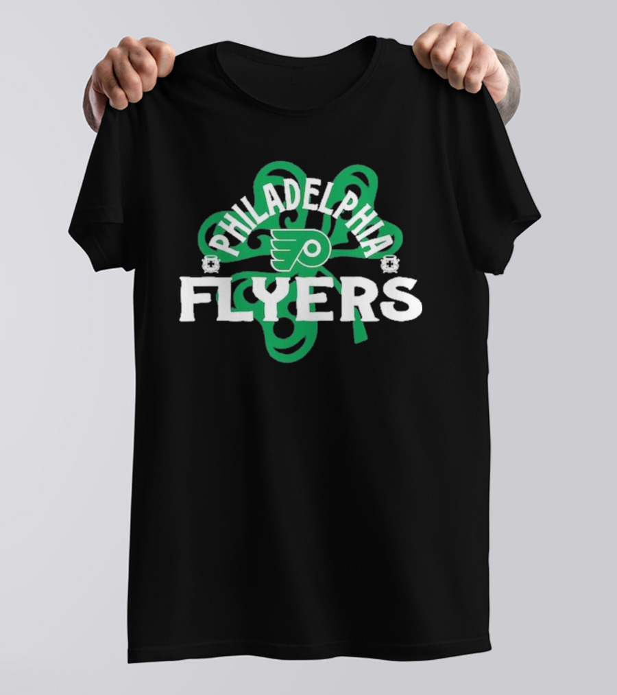 Philadelphia Flyers St. Patrick's Day Shamrock Theme T-Shirt