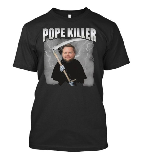 Pope Killer Grim Reaper With Scythe And Lightning T-Shirt