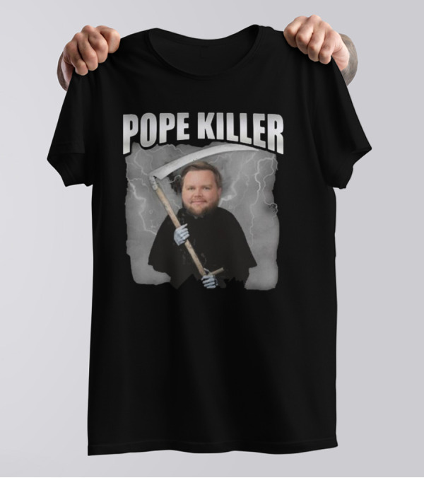 Pope Killer Grim Reaper With Scythe And Lightning T-Shirt