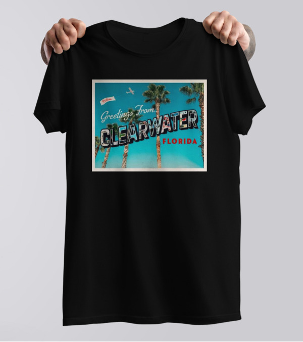 Philadelphia Phillies Greetings From Clearwater Florida Palm Trees Vintage Style T-Shirt