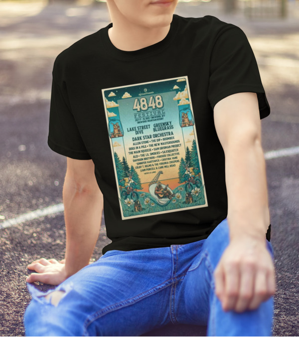 4848 Festival July 2025 Snowshoe WV Lake Street Dive Greensky Bluegrass Lineup T-Shirt