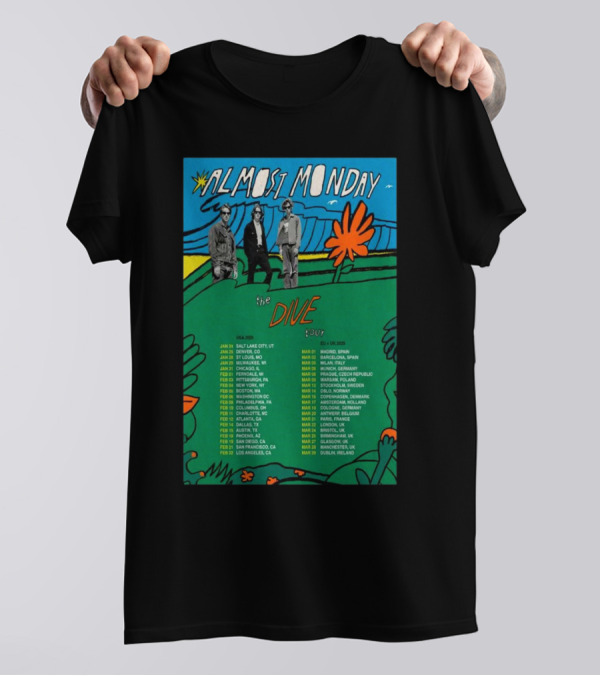 Almost Monday The Dive Tour USA 2025 Salt Lake City To Los Angeles T-Shirt