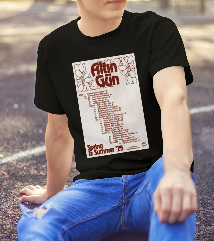 Altın Gün Spring And Summer Tour 2025 April 11 Budapest Ritmo Budapest HU 19 Roadburn Festival Tilburg NL T-Shirt