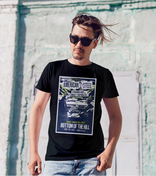 Ryan's 50th Birthday Bash American Steel Strangelight Sunset Shipwrecks Bottom Of The Hill San Francisco Friday March 28 2025 T-Shirt