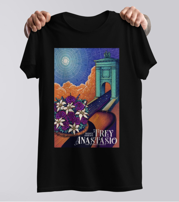 An Acoustic Evening With Trey Anastasio Mar 11 2025 F.M. Kirby Center Wilkes-Barre PA Tour Vintage Style With Guitar And Bouquet T-Shirt
