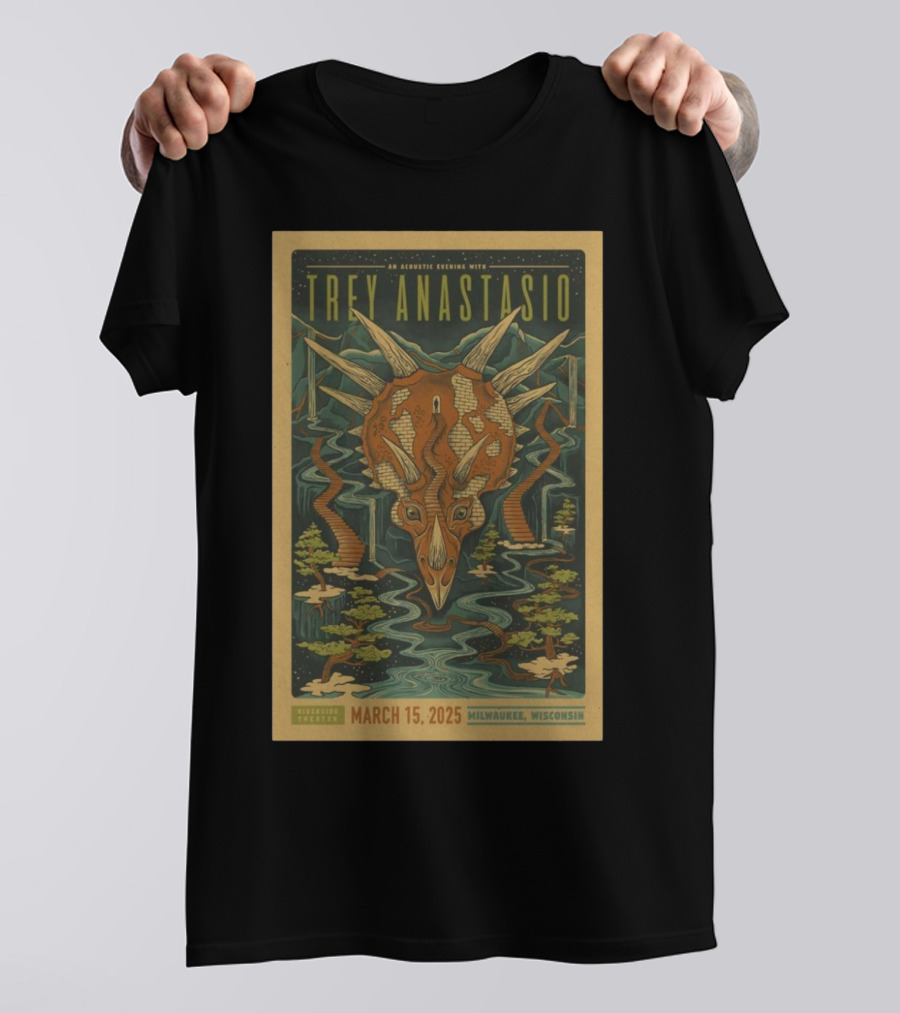 An Acoustic Evening With Trey Anastasio March 15 2025 Riverside Theater Milwaukee Wisconsin Dinosaur T-Shirt