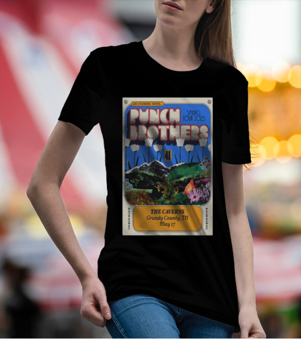 An Evening With Punch Brothers Spring Tour 2025 May 17 The Caverns Grundy County TN T-Shirt