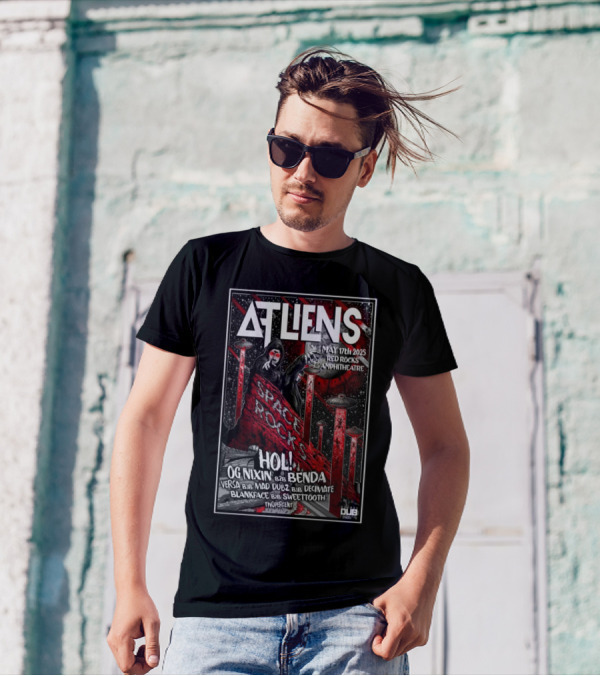 ATLiens Space Rocks May 17 2025 Red Rocks Amphitheatre OG Nixin Benda Holi VersA Mad Dubz Decimate Blankface Sweettooth TwoPercent T-Shirt