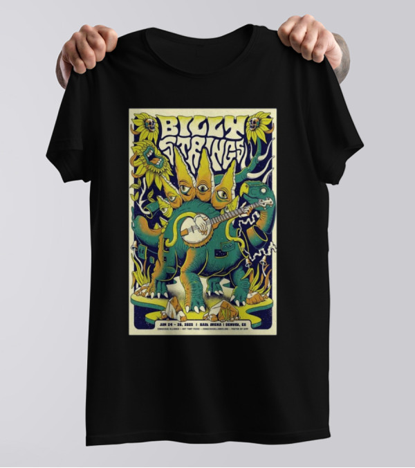 Billy Strings Ball Arena Denver CO Jan 24-26 2025 Conscious Alliance Art That Feeds By GWP T-Shirt
