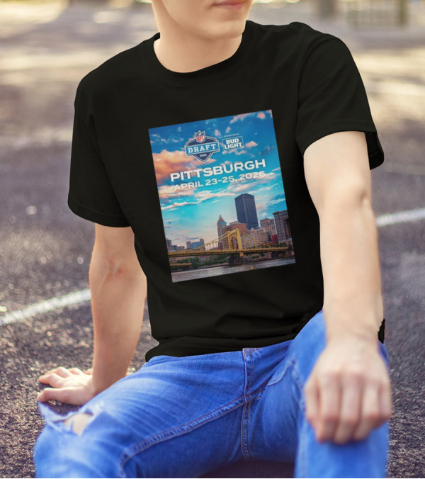 Pittsburgh NFL Draft 2026 April 23-25 Event Bud Light Sponsorship Skyline T-Shirt