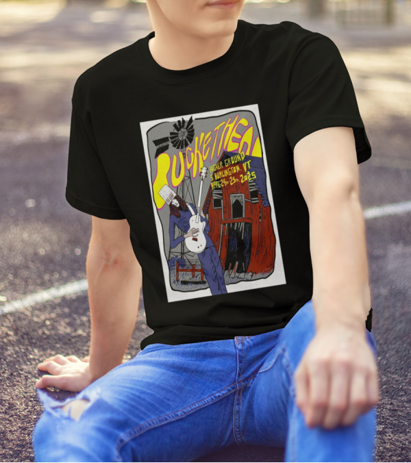 Buckethead Higher Ground South Burlington VT April 24-25 2025 Windmill And Barn T-Shirt