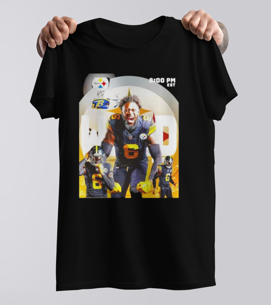Steelers Vs Ravens NFL Wild Card Matchup Dynamic Player Action T-Shirt