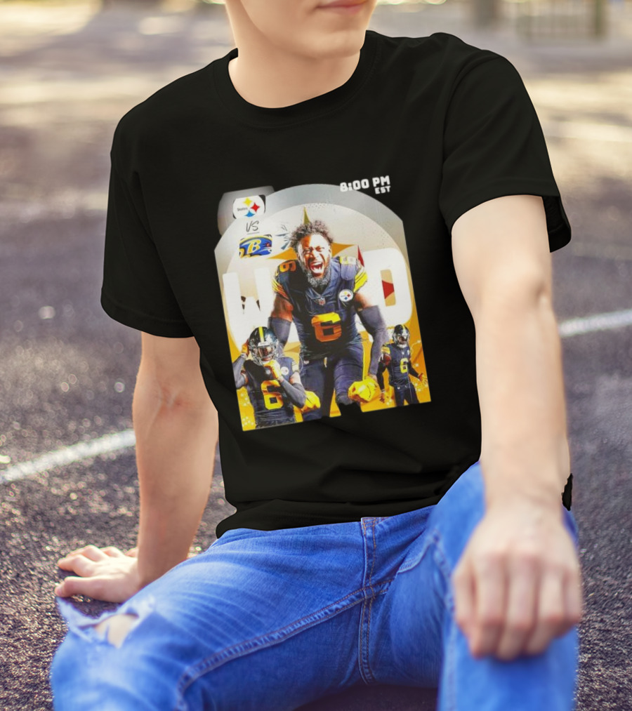 Steelers Vs Ravens NFL Wild Card Matchup Dynamic Player Action T-Shirt