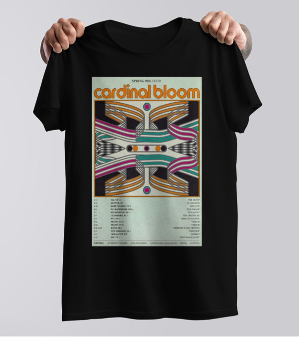 Cardinal Bloom Spring 2025 Tour SLC UT The Depot Denver CO Glove Hall T-Shirt