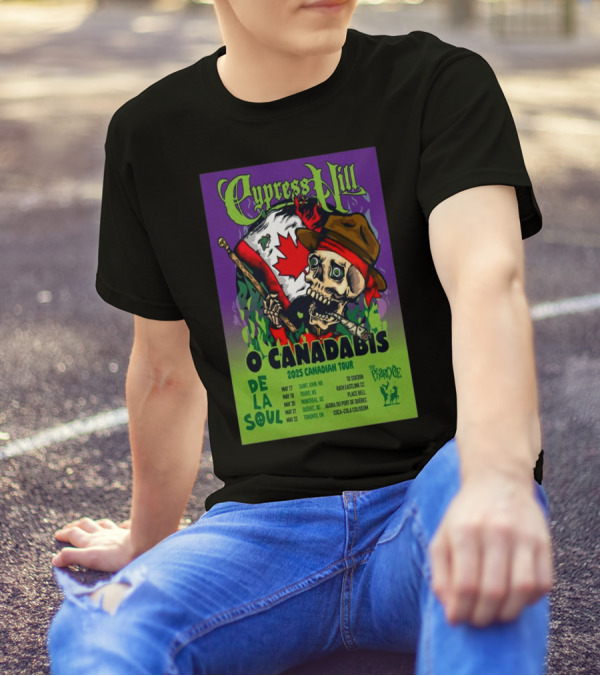 Cypress Hill O Canadabis 2025 Canadian Tour Dates Saint John To Toronto Featuring De La Soul T-Shirt