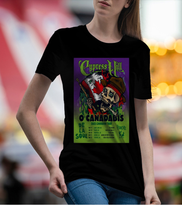 Cypress Hill O Canadabis 2025 Canadian Tour Dates Saint John To Toronto Featuring De La Soul T-Shirt