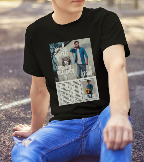 Dierks Bentley Broken Branches 2025 Tour Austin Dallas Tulsa Zach Top Special Guest 5.29 5.30 5.31 T-Shirt