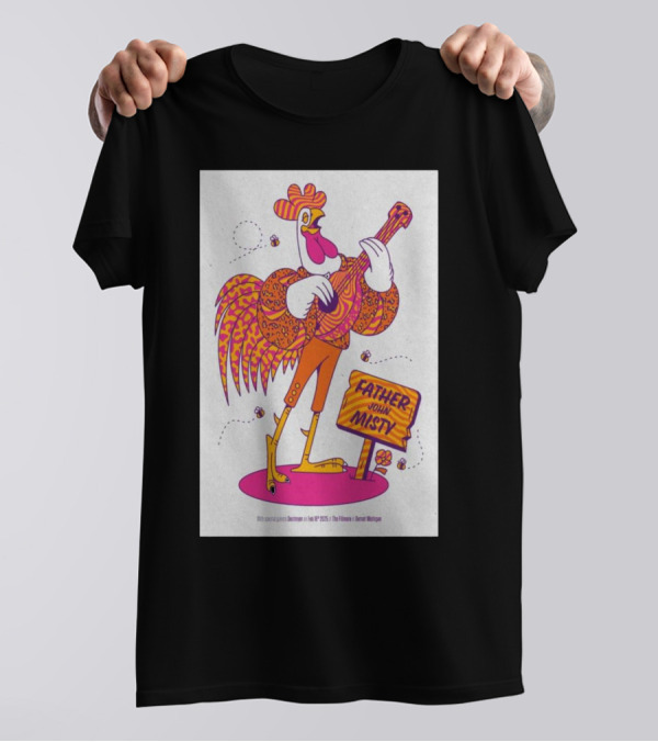 Father John Misty The Fillmore Detroit February 18 2025 Rooster And Guitar T-Shirt
