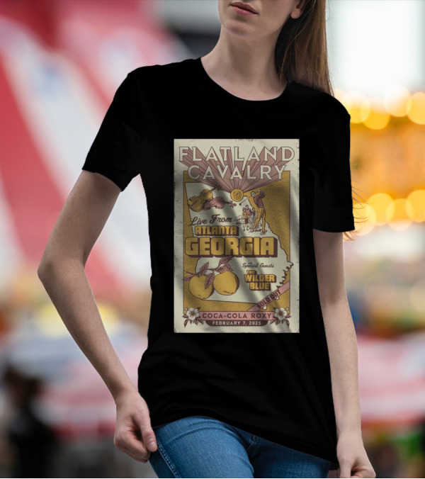 Flatland Cavalry Live February 7 2025 Coca-Cola Roxy Atlanta Georgia The Wilder Blue Special Guests T-Shirt