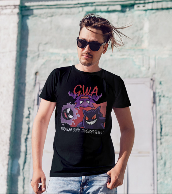 G.W.A Straight Outta Lavender Town Gengar Haunter Gastly T-Shirt