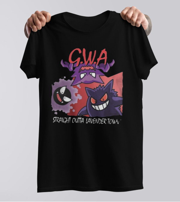 G.W.A Straight Outta Lavender Town Gengar Haunter Gastly T-Shirt