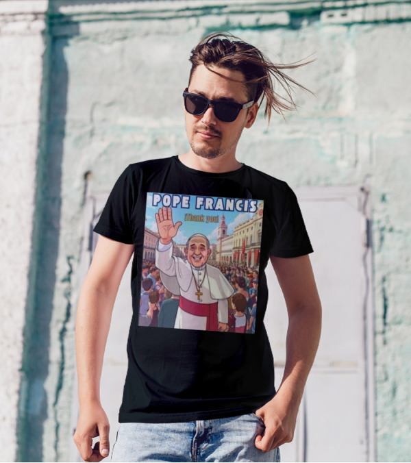 Pope Francis Thank You Crowded City Scene T-Shirt