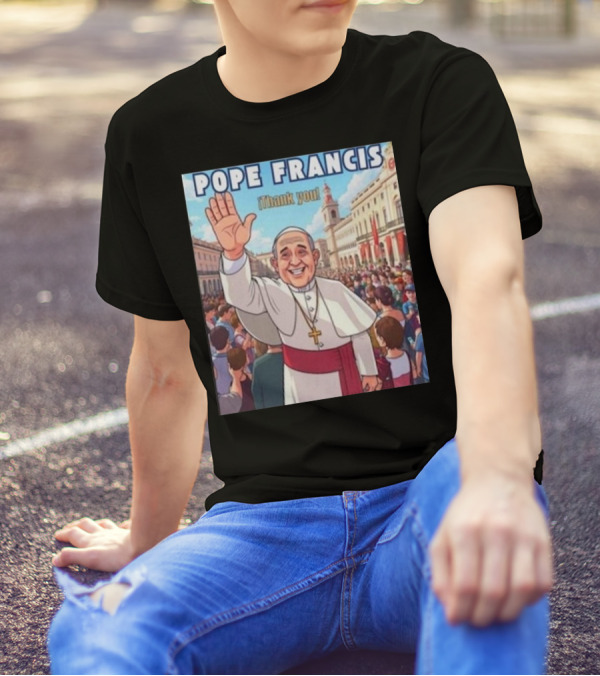 Pope Francis Thank You Crowded City Scene T-Shirt