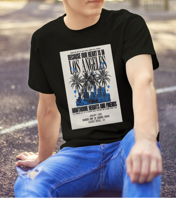 Garden AMP Concert Hawthorne Heights And Friends Los Angeles Skyline January 23 Garden Grove CA T-Shirt