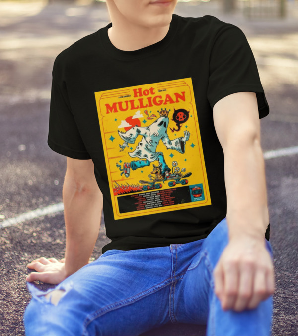 Hot Mulligan 2025 Latin American Tour Buenos Aires Club Cultural Bula Ghost Skateboarding Illustration T-Shirt