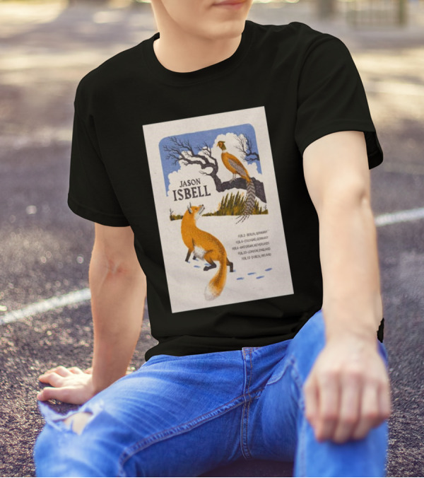Jason Isbell Feb 2 Berlin Feb 4 Cologne Feb 6 Amsterdam Feb 10 London Feb 12 Dublin Fox And Pheasant Tree Scene T-Shirt
