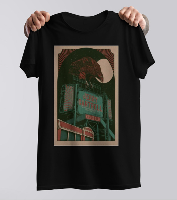 Jerry Cantrell Live At House Of Blues Boston February 4 2025 Concert With Eagle Graphic T-Shirt