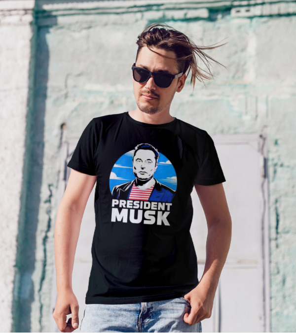 President Musk Elon Musk Retro Style Portrait T-Shirt