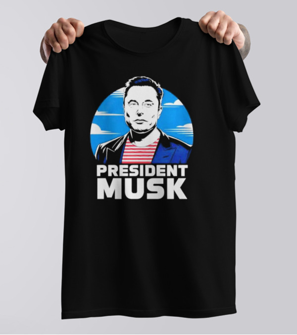 President Musk Elon Musk Retro Style Portrait T-Shirt