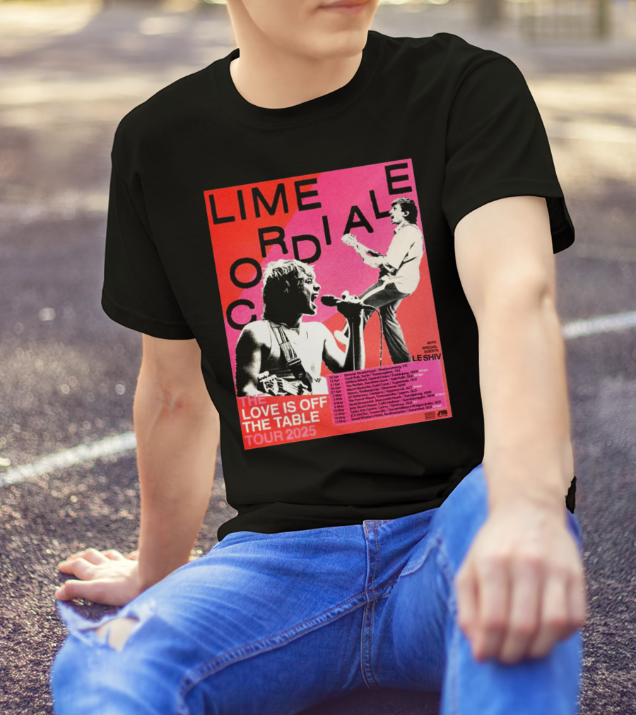Lime Cordiale The Love Is Off The Table Tour 2025 With Special Guests Le Shiv 10 Apr Barwon Heads Hotel Wadawurrung VIC T-Shirt