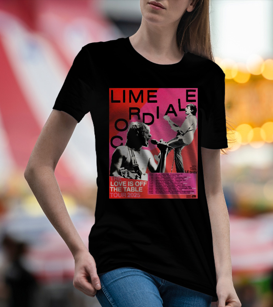 Lime Cordiale The Love Is Off The Table Tour 2025 With Special Guests Le Shiv 10 Apr Barwon Heads Hotel Wadawurrung VIC T-Shirt