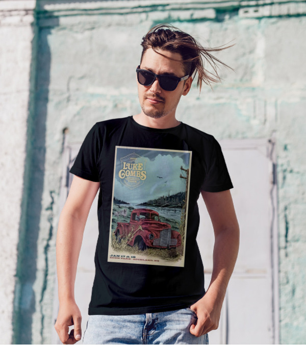 Luke Combs 2025 Australasia New Zealand Tour Auckland Eden Park Jan 17-18 Event T-Shirt