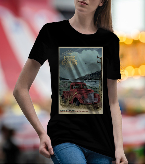 Luke Combs 2025 Australasia New Zealand Tour Auckland Eden Park Jan 17-18 Event T-Shirt