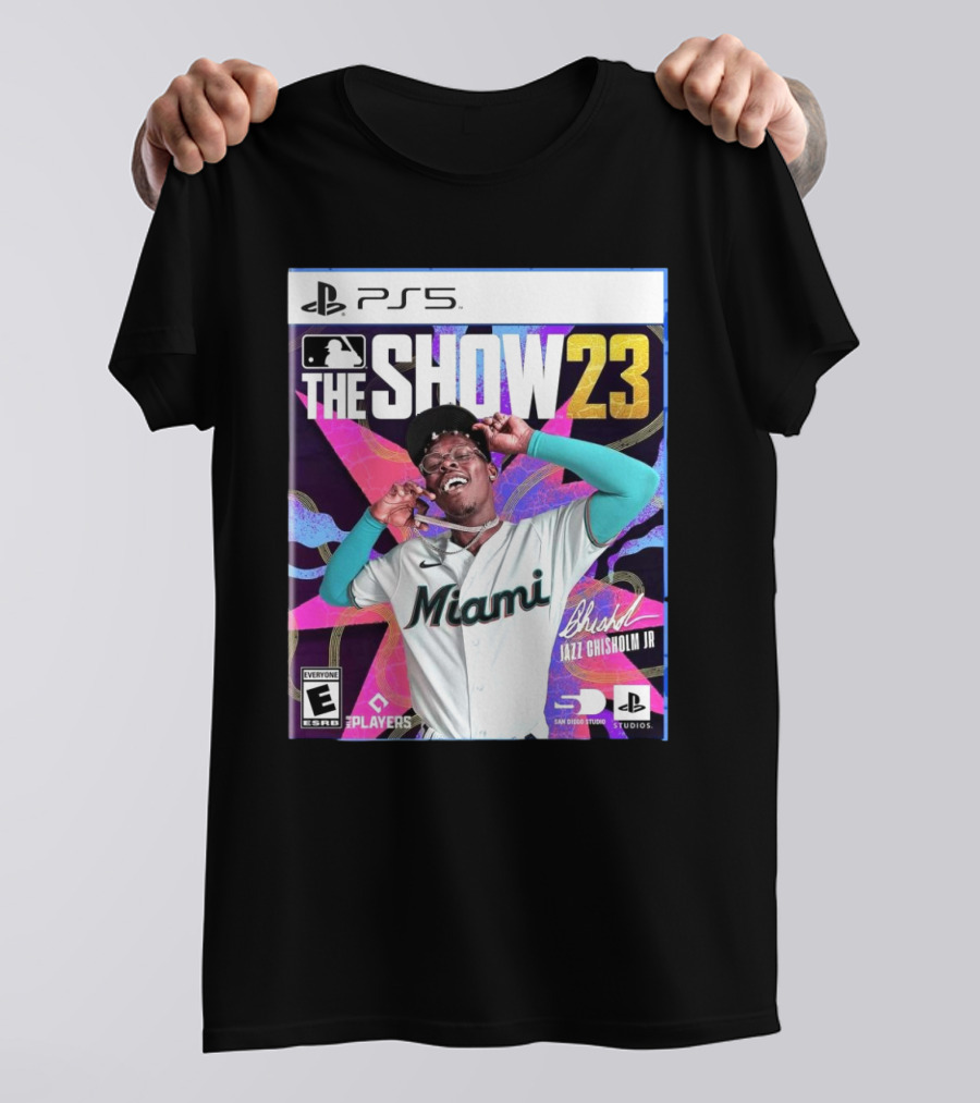 PS5 MLB The Show 23 Jazz Chisholm JR Miami Marlins Cover Art T-Shirt