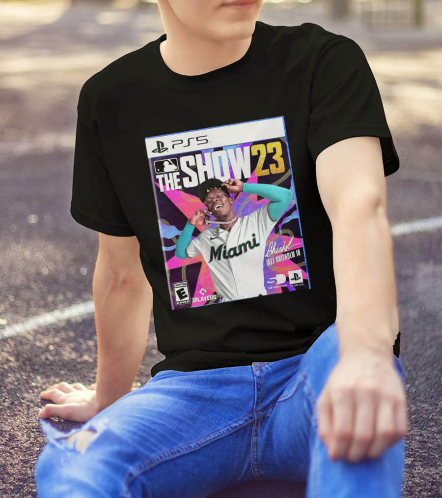 PS5 MLB The Show 23 Jazz Chisholm JR Miami Marlins Cover Art T-Shirt