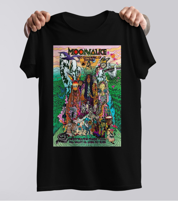 Moonalice 420 Gathering Of The Tribe April 20 2025 Sweetwater Music Hall Mill Valley CA Psychedelic T-Shirt
