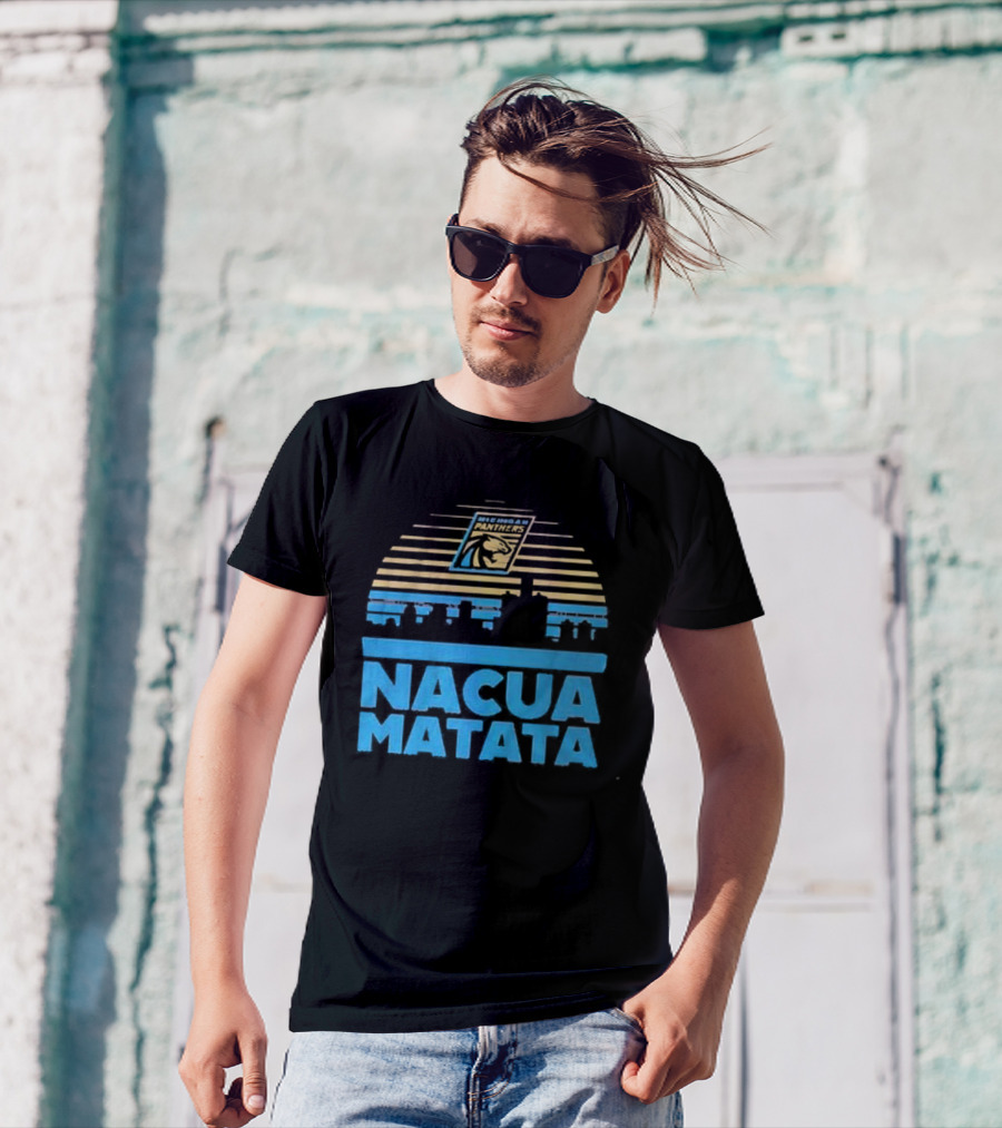 Nacua Matata Michigan Panthers Skyline Lion Icon T-Shirt