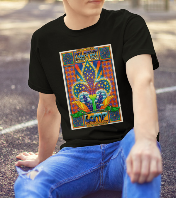 NOLA Fest By The Lake April 26 2025 Cedar Lake NJ Russ Lawton Scott Metzger Ray Paczkowski Special Guest Widely Grown LAMP T-Shirt