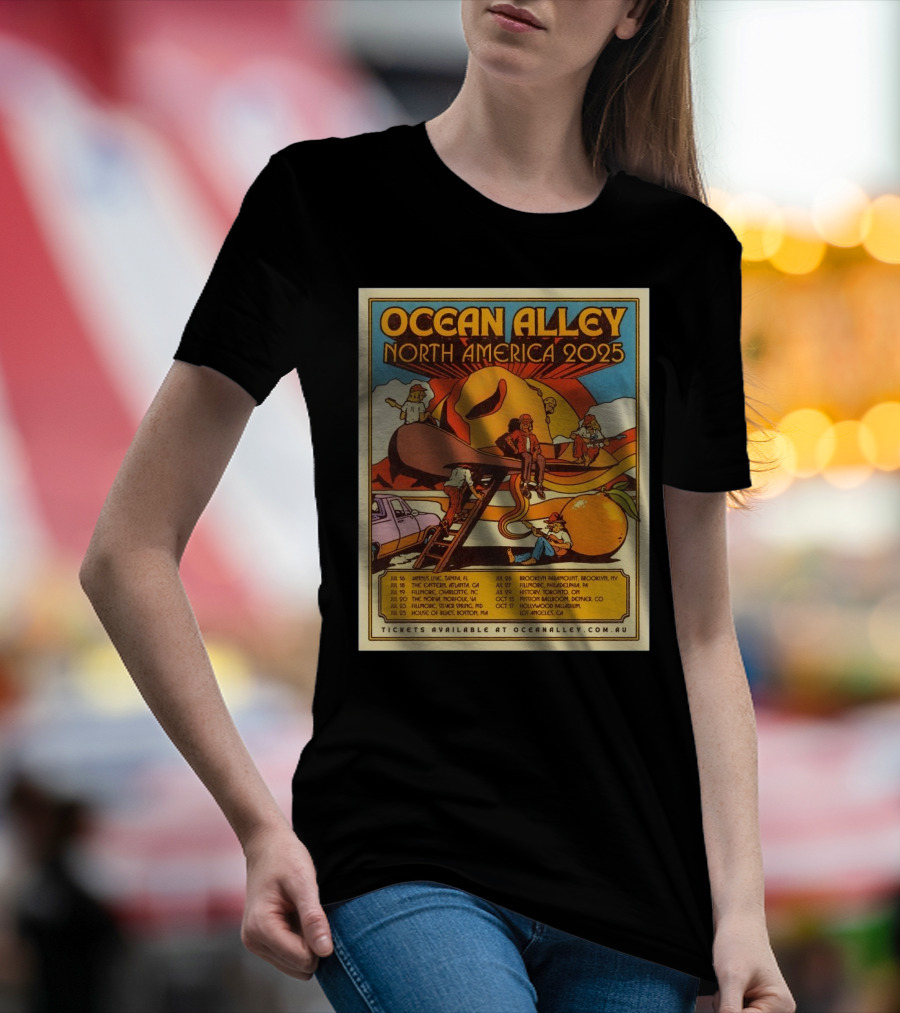 Ocean Alley North America 2025 Tour Jul Jannus Live Tampa FL Jul 18 The Eastern Atlanta GA T-Shirt