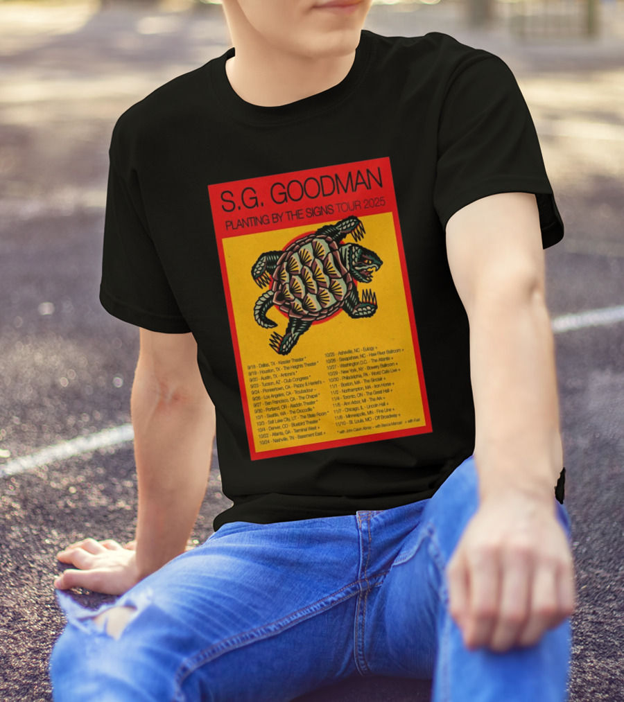 S.G. Goodman 2025 Tour Planting By The Signs Dallas TX Kessler Theater Turtle Artwork T-Shirt