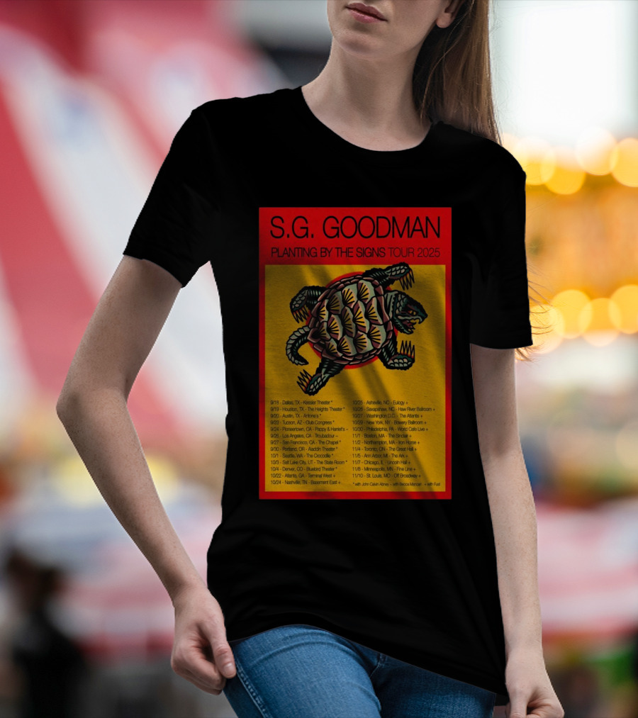 S.G. Goodman 2025 Tour Planting By The Signs Dallas TX Kessler Theater Turtle Artwork T-Shirt