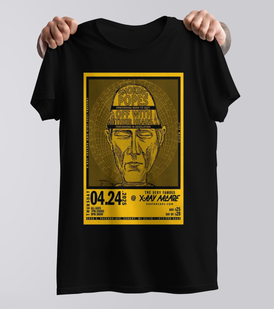 Smoking Popes Off With Their Heads Concert April 24 2025 X-Ray Arcade Cudahy WI T-Shirt