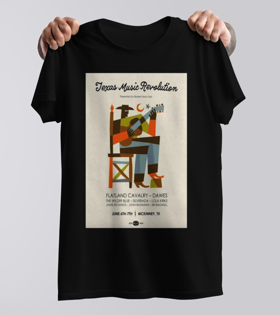 Texas Music Revolution June 6-7 2025 Flatland Cavalry Dawes The Wilder Blue Silverada Lola Kirke McKinney TX T-Shirt