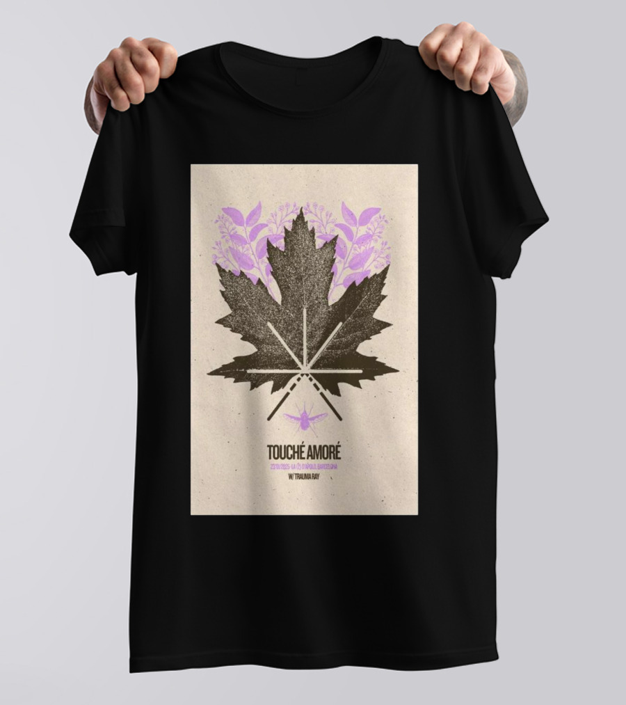 Touche Amore 23-01-2025 La 2 De Apolo Barcelona With Trauma Ray Floral Leaf Moth T-Shirt