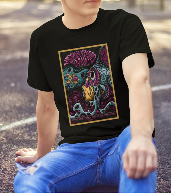 Widespread Panic St. Augustine March 21-23 2025 Amphitheatre Tour With Fish And Psychedelic Artwork T-Shirt