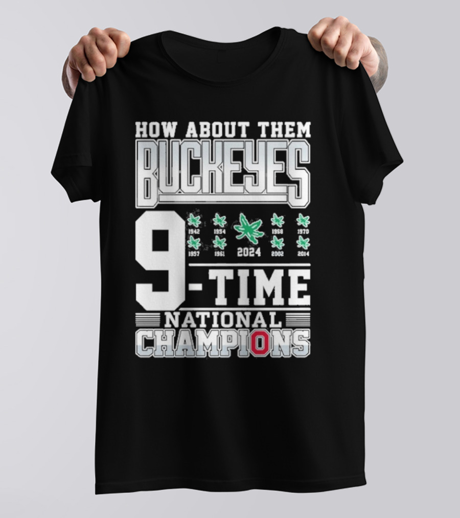 How About Them Buckeyes 9-Time National Champions T-Shirt